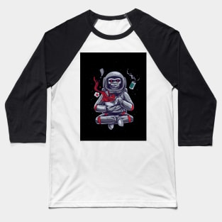 Astronaut Monkey Eating Pho Baseball T-Shirt